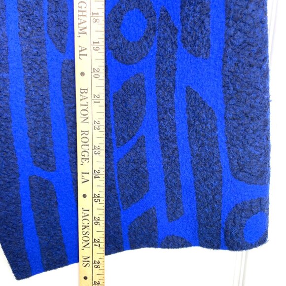 Miriam Carter FeltmakerWoolArt Vest Asymmetrical Button Blue Black Handmade L/XL - Picture 11 of 12